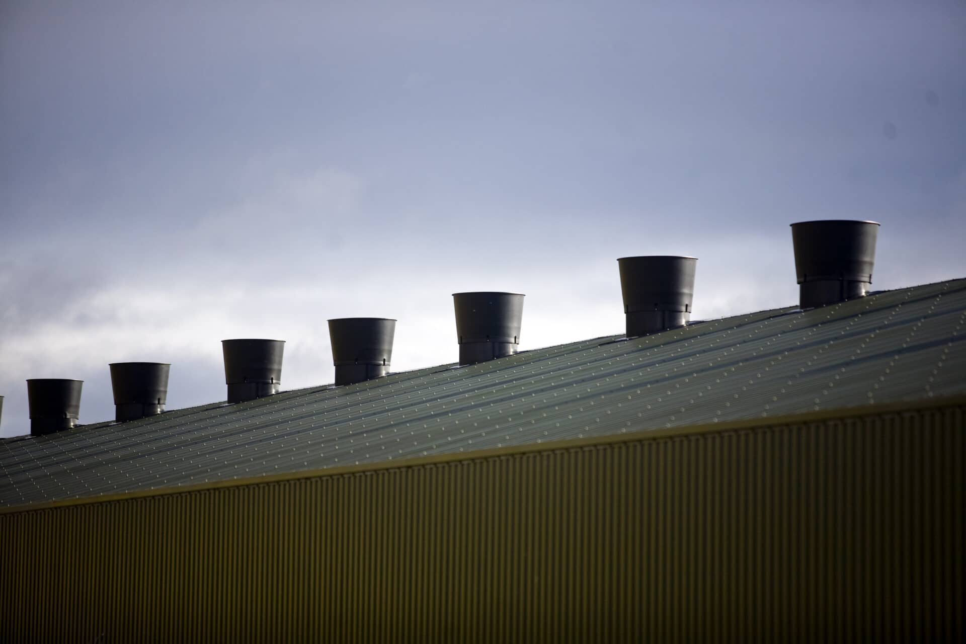 Rain cones on ventilation chimneys